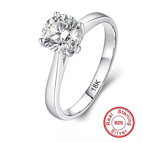 0.5-2Ct Round Cut Lab Diamond White Gold Solitaire Ring - Picture 4 of 14